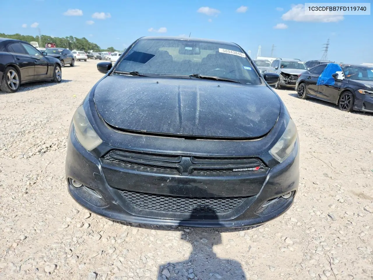 2015 Dodge Dart Sxt VIN: 1C3CDFBB7FD119740 Lot: 58943846