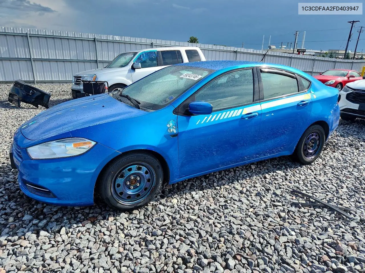2015 Dodge Dart Se VIN: 1C3CDFAA2FD403947 Lot: 59243746