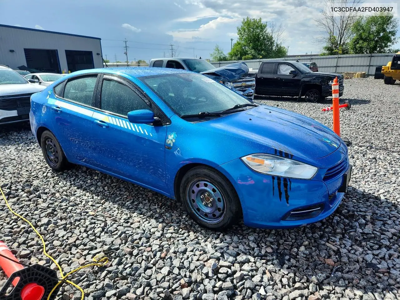 2015 Dodge Dart Se VIN: 1C3CDFAA2FD403947 Lot: 59243746