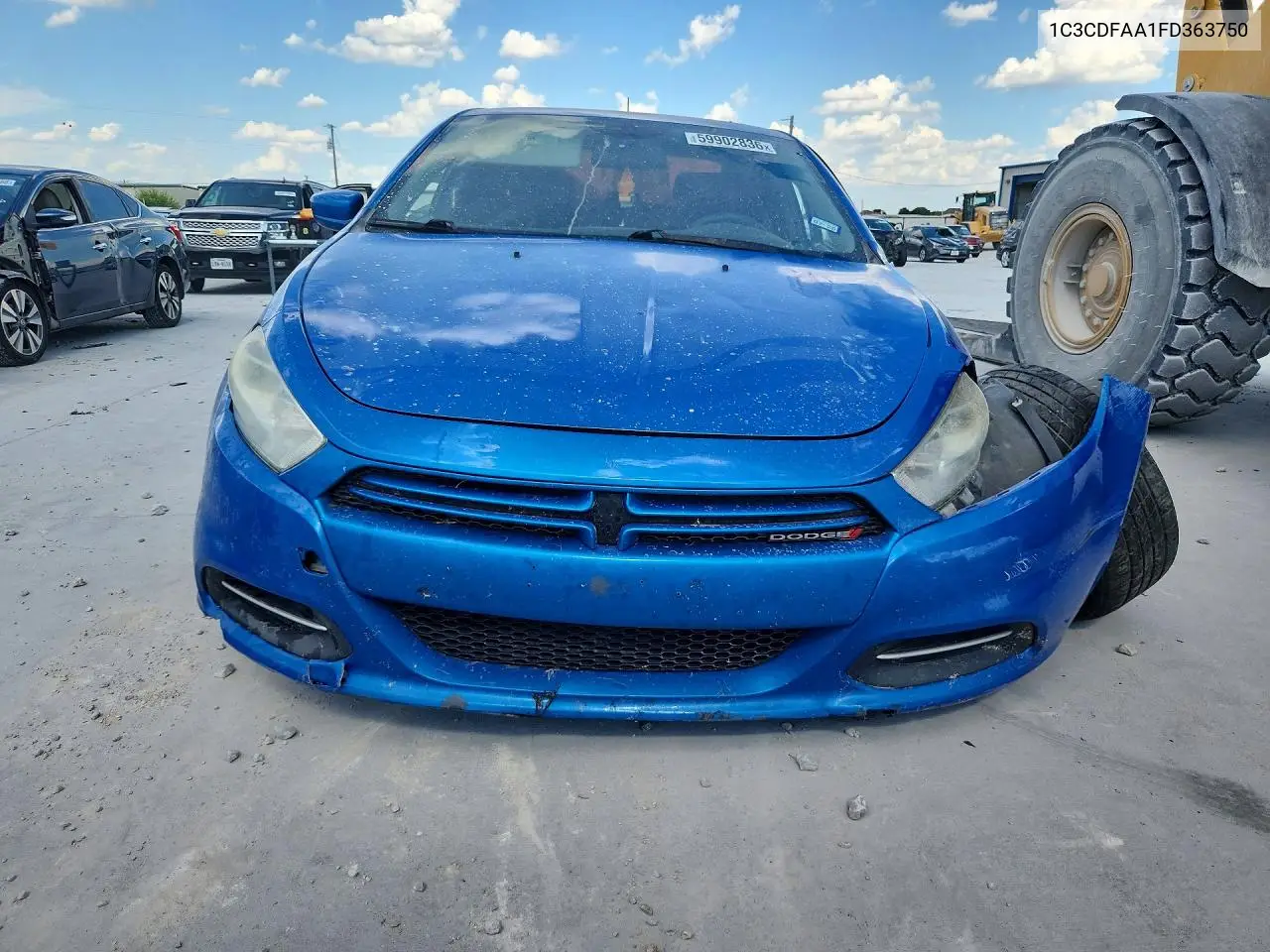 2015 Dodge Dart Se VIN: 1C3CDFAA1FD363750 Lot: 59902836