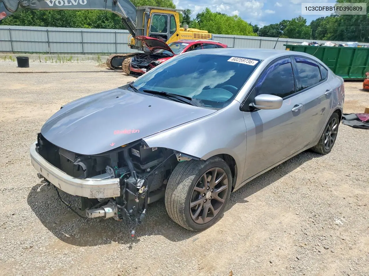 2015 Dodge Dart Sxt VIN: 1C3CDFBB1FD390809 Lot: 60259736