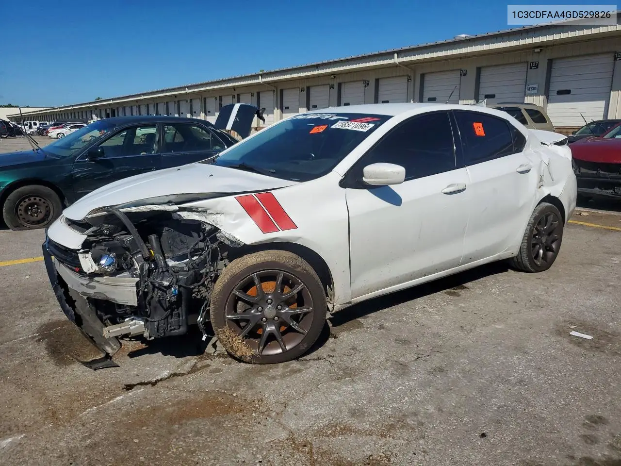 2016 Dodge Dart Se VIN: 1C3CDFAA4GD529826 Lot: 58321096