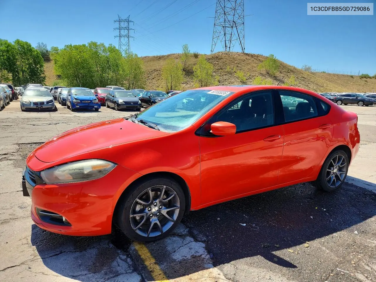 2016 Dodge Dart Sxt VIN: 1C3CDFBB5GD729086 Lot: 60183036