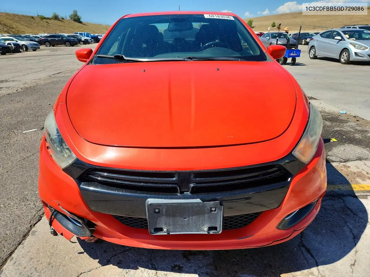 2016 Dodge Dart Sxt VIN: 1C3CDFBB5GD729086 Lot: 60183036