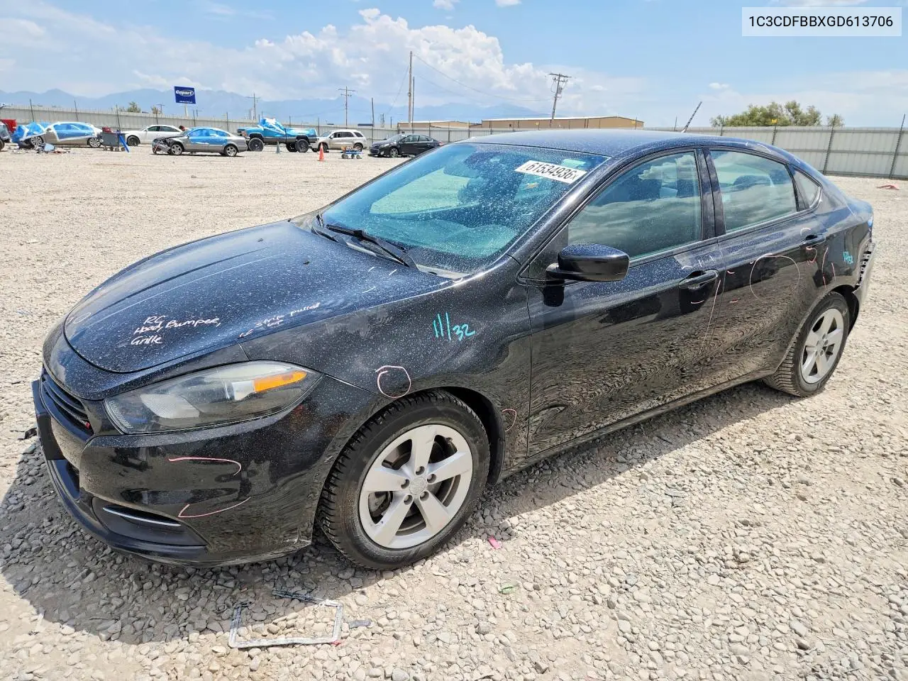2016 Dodge Dart Sxt VIN: 1C3CDFBBXGD613706 Lot: 61534936