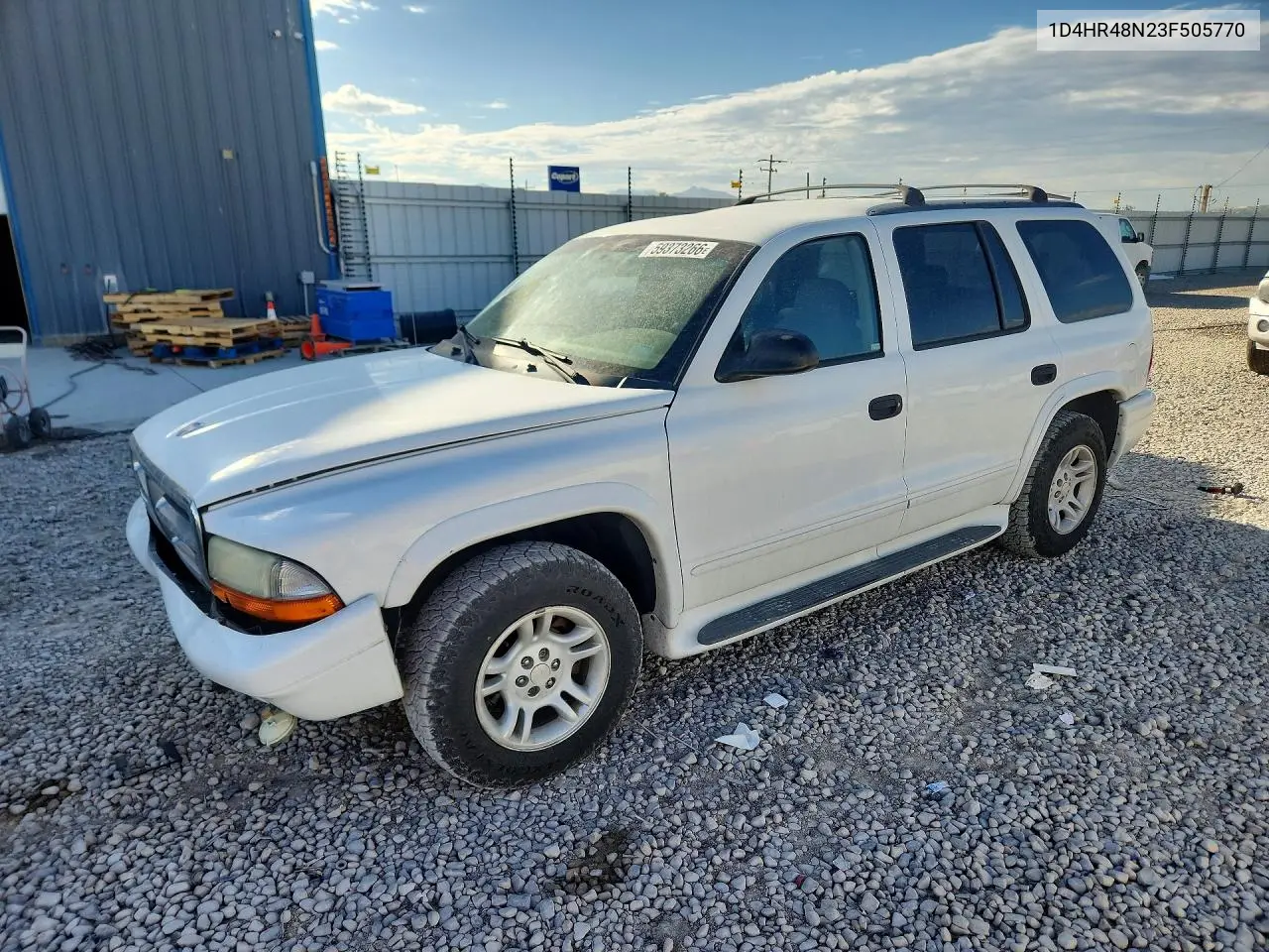 2003 Dodge Durango Slt VIN: 1D4HR48N23F505770 Lot: 59373266
