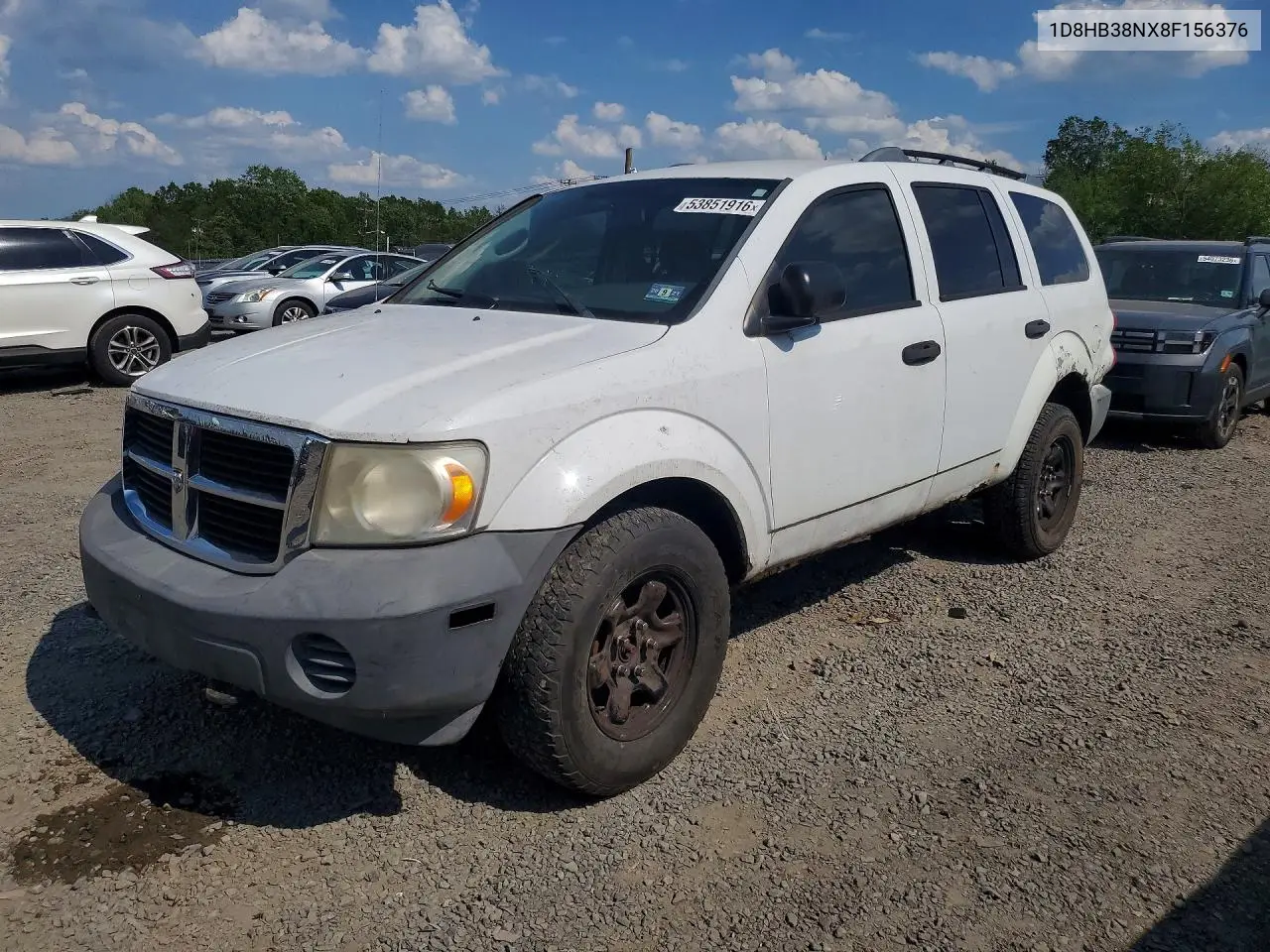 2008 Dodge Durango Sxt VIN: 1D8HB38NX8F156376 Lot: 53851916