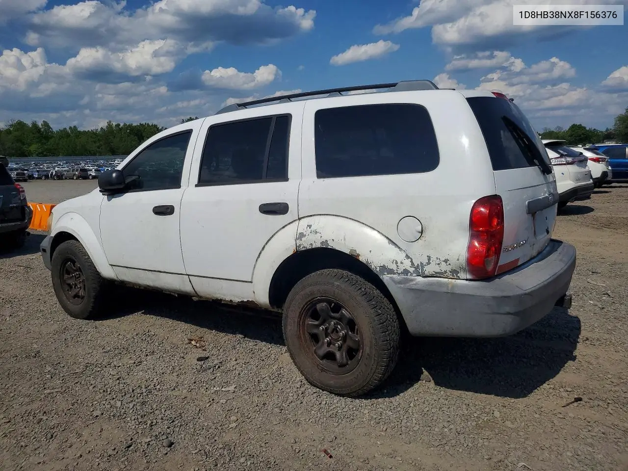 2008 Dodge Durango Sxt VIN: 1D8HB38NX8F156376 Lot: 53851916