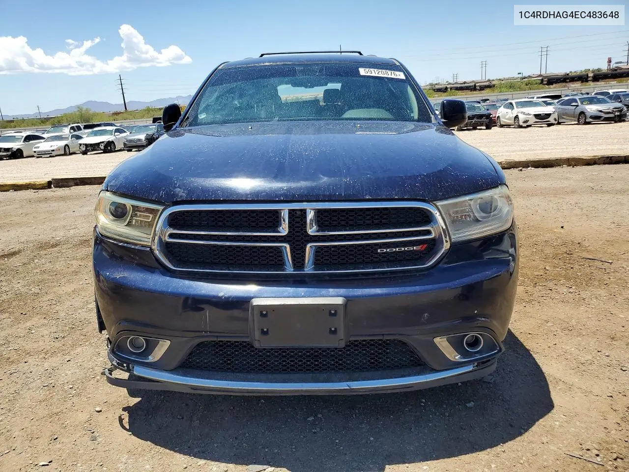 2014 Dodge Durango Sxt VIN: 1C4RDHAG4EC483648 Lot: 59120876