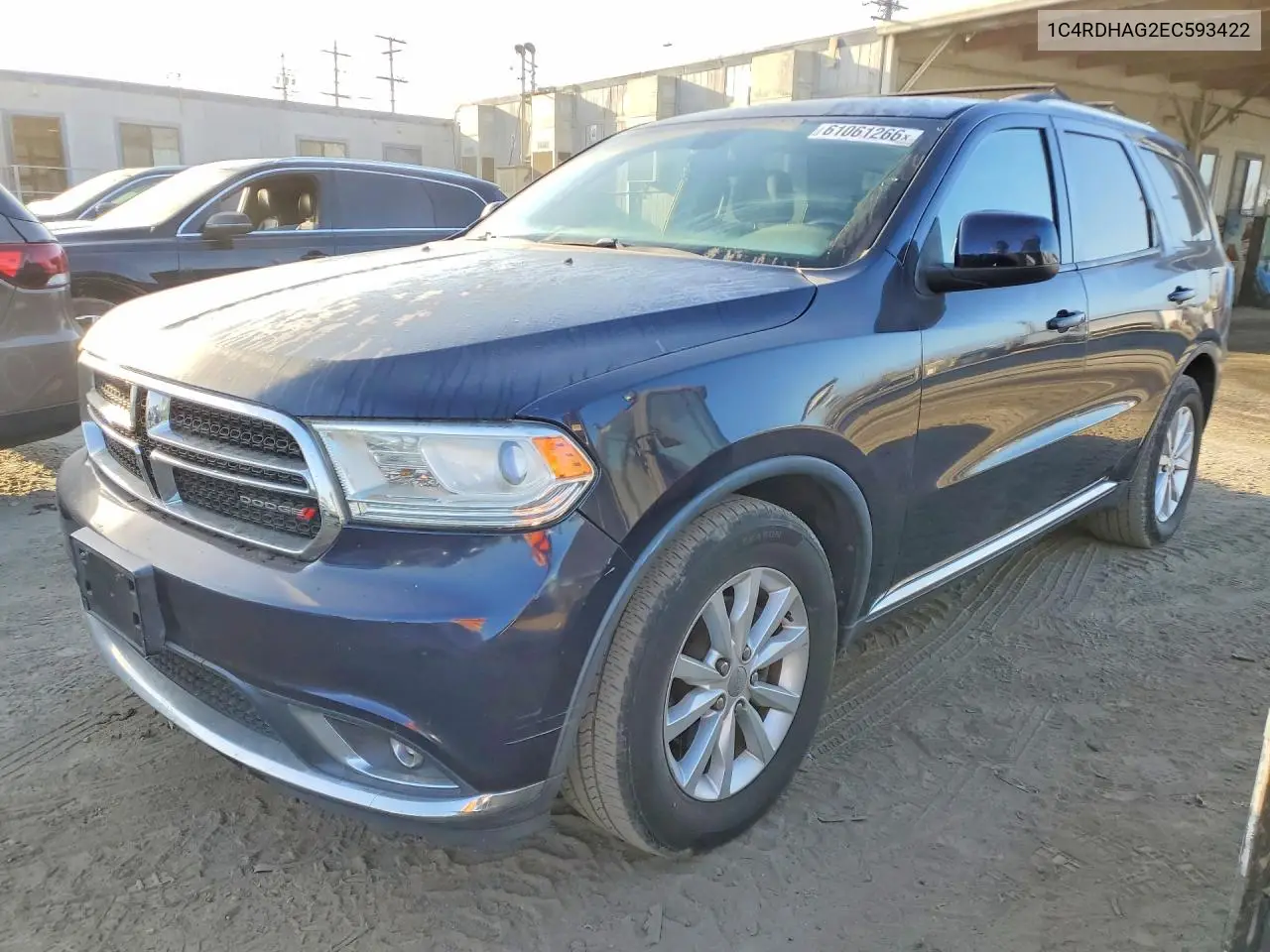 2014 Dodge Durango Sxt VIN: 1C4RDHAG2EC593422 Lot: 61061266