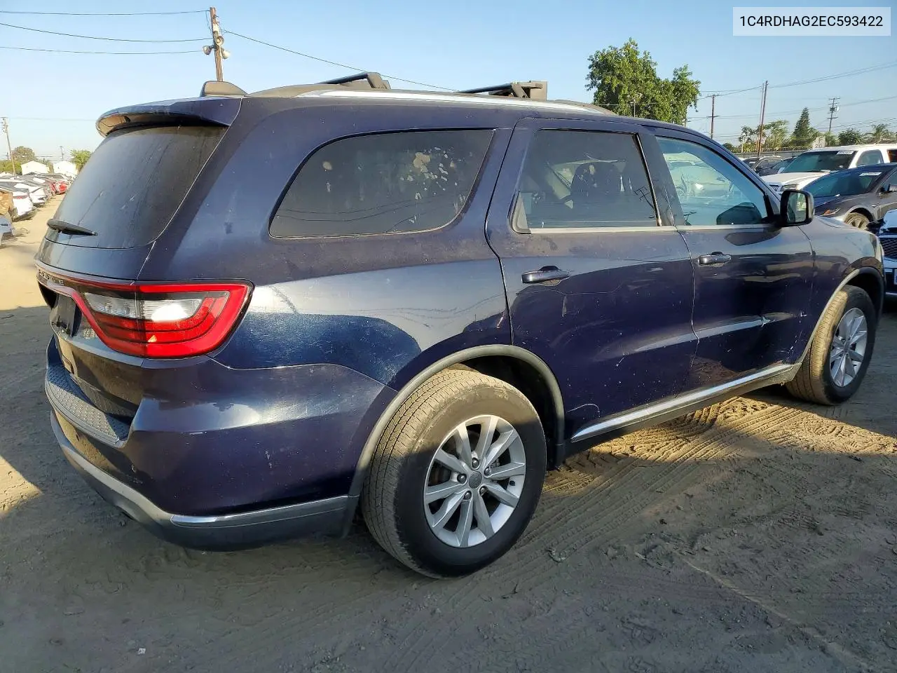 2014 Dodge Durango Sxt VIN: 1C4RDHAG2EC593422 Lot: 61061266