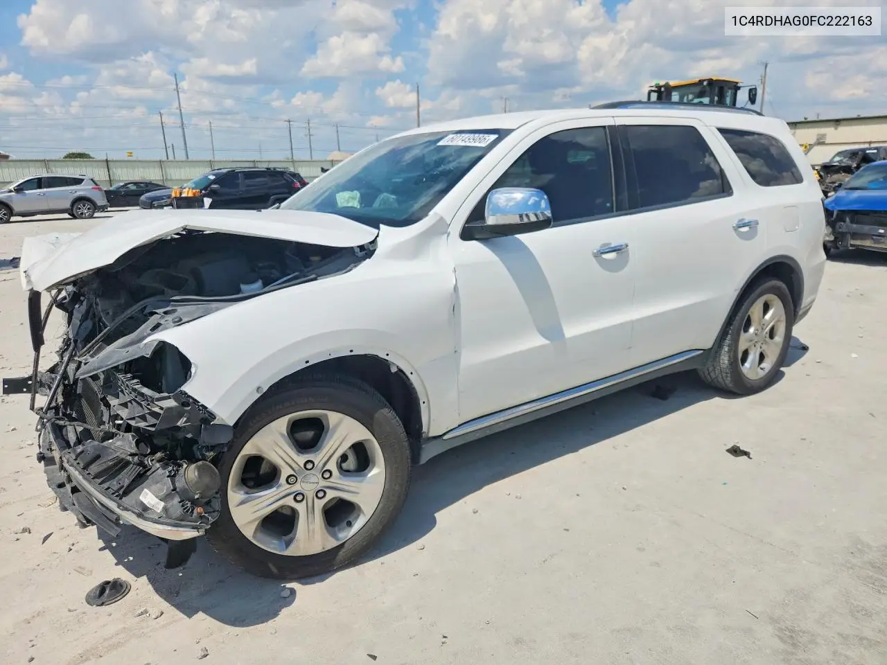 2015 Dodge Durango Sxt VIN: 1C4RDHAG0FC222163 Lot: 60149986