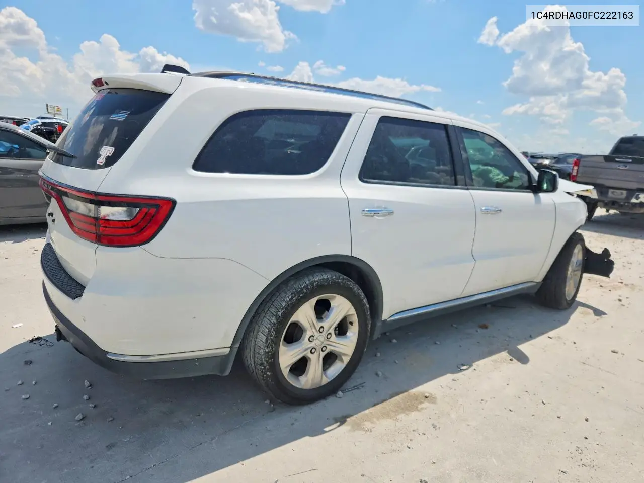 2015 Dodge Durango Sxt VIN: 1C4RDHAG0FC222163 Lot: 60149986