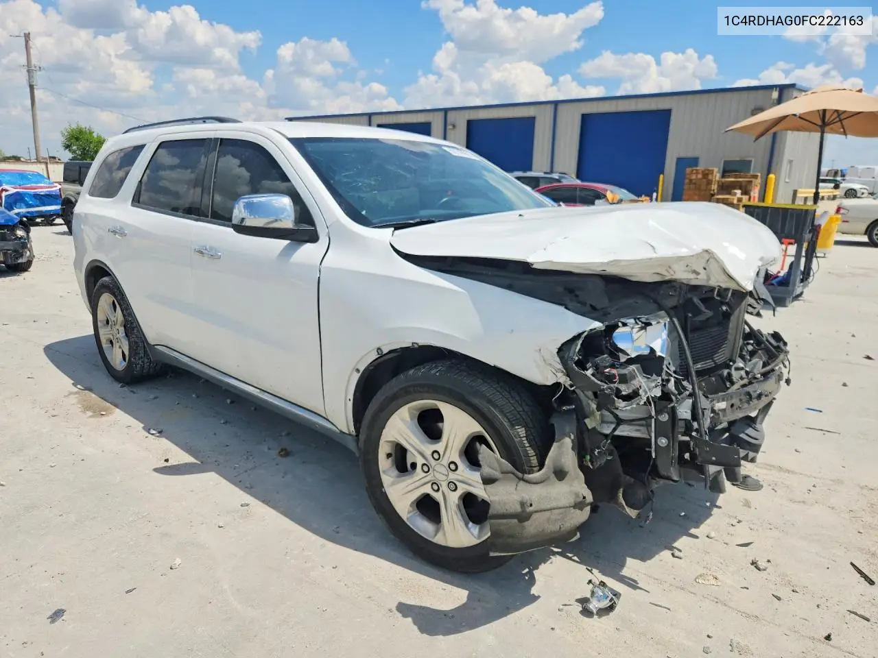 2015 Dodge Durango Sxt VIN: 1C4RDHAG0FC222163 Lot: 60149986