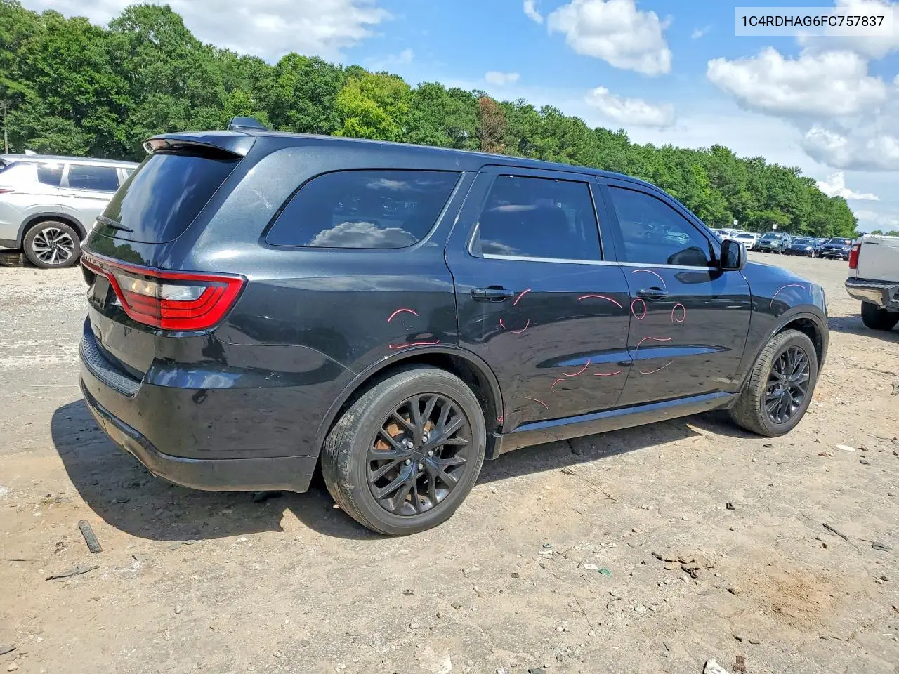 2015 Dodge Durango Sxt VIN: 1C4RDHAG6FC757837 Lot: 60457686
