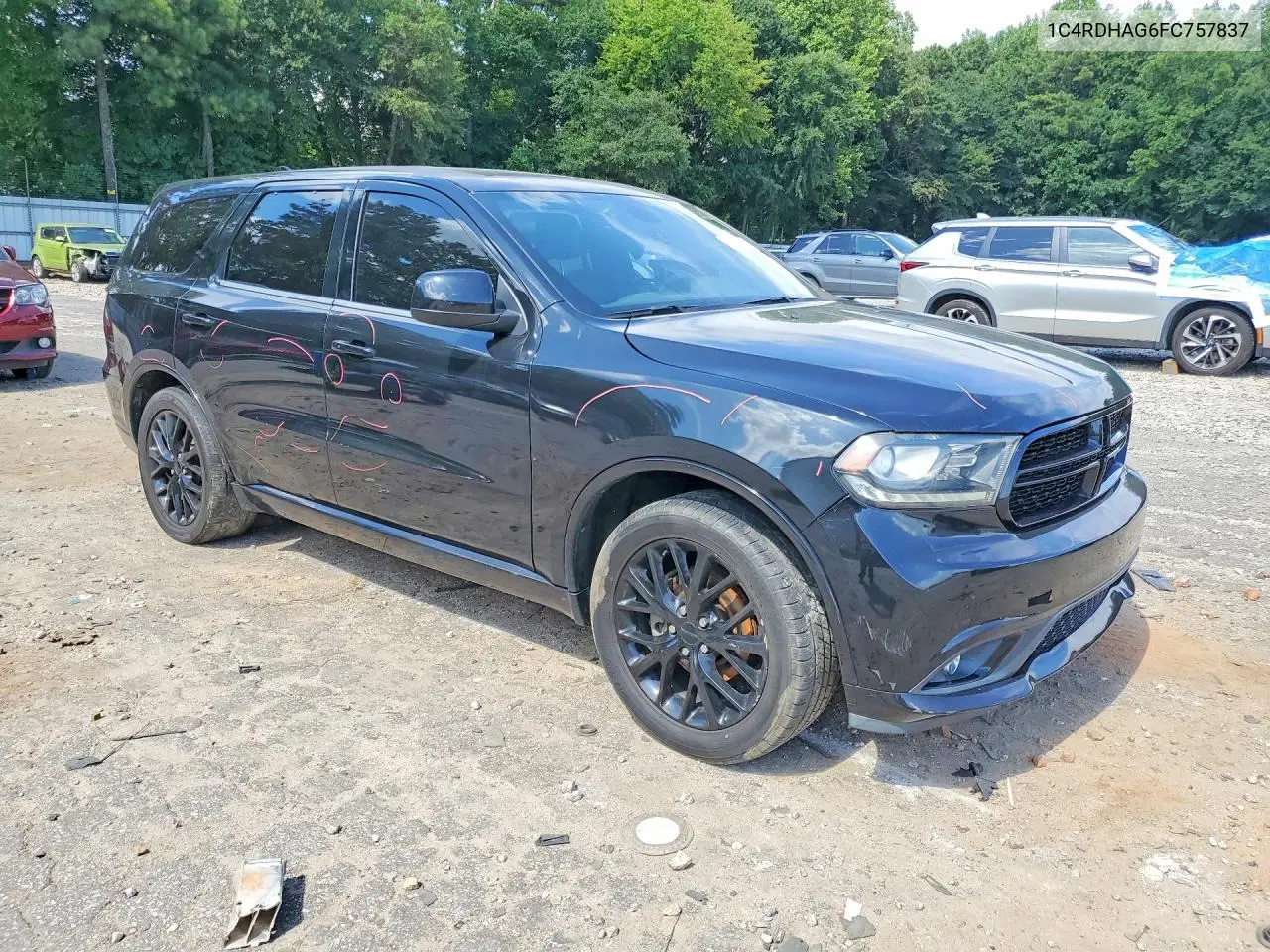 2015 Dodge Durango Sxt VIN: 1C4RDHAG6FC757837 Lot: 60457686