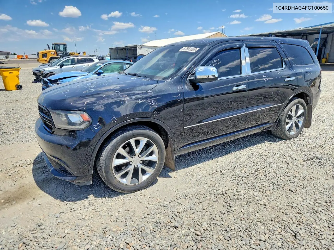 2015 Dodge Durango Sxt VIN: 1C4RDHAG4FC100650 Lot: 61553206