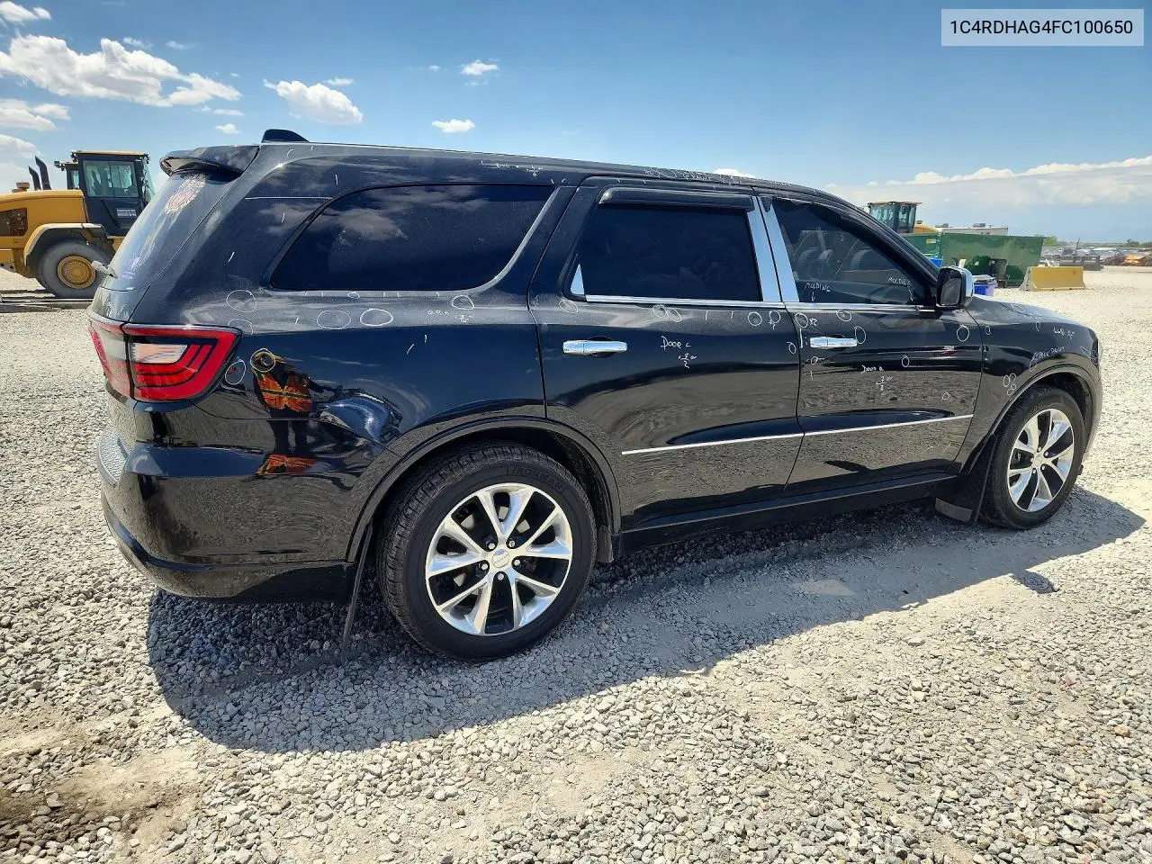 2015 Dodge Durango Sxt VIN: 1C4RDHAG4FC100650 Lot: 61553206