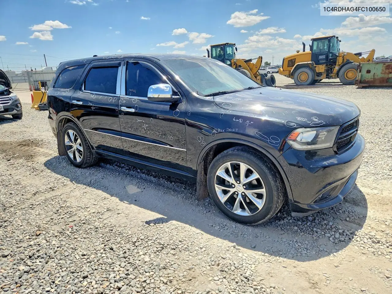 2015 Dodge Durango Sxt VIN: 1C4RDHAG4FC100650 Lot: 61553206