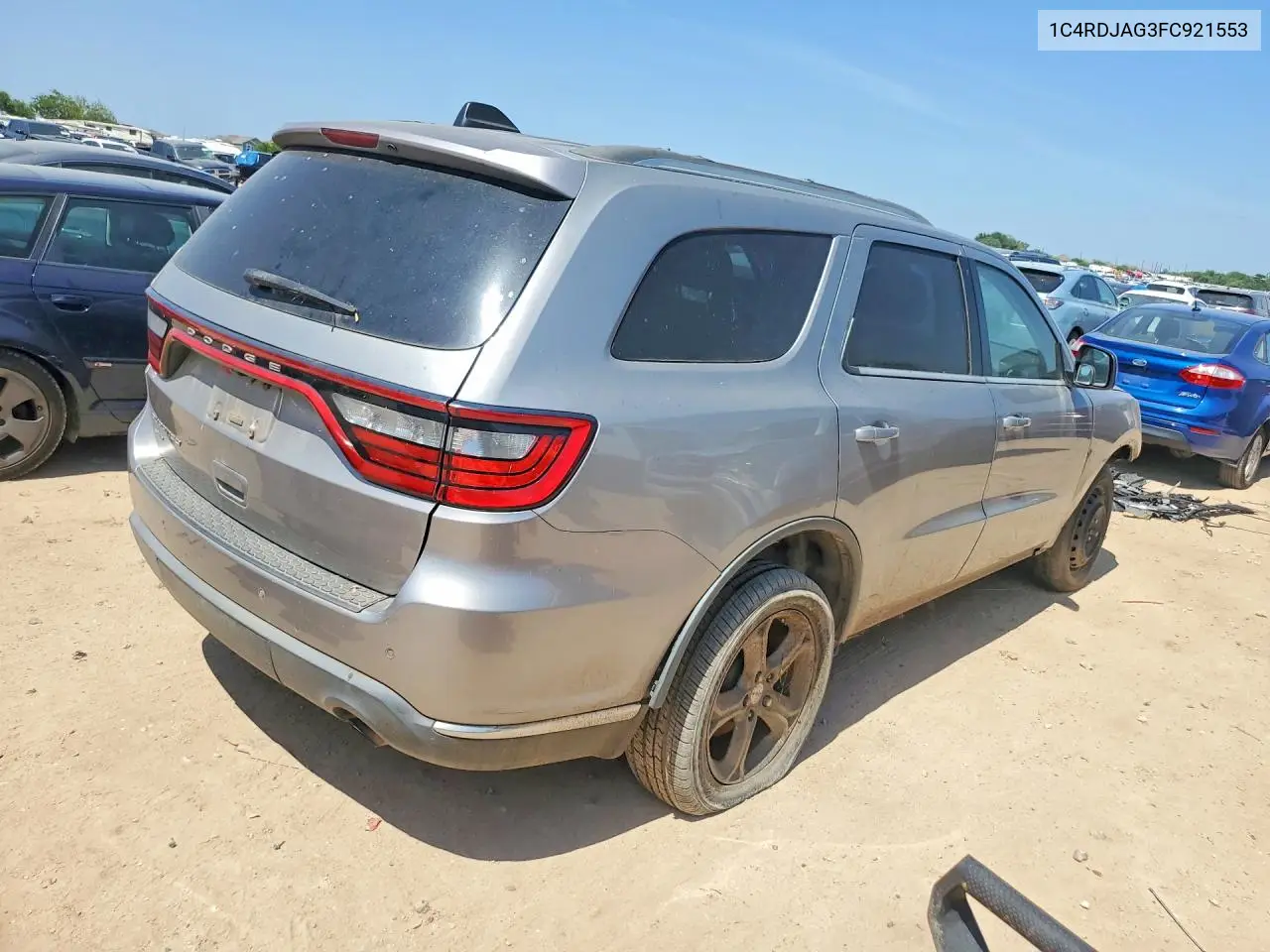 2015 Dodge Durango Sxt VIN: 1C4RDJAG3FC921553 Lot: 62220816