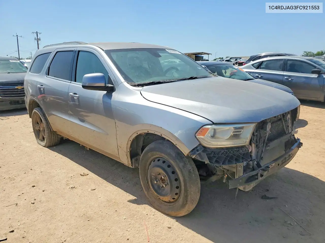 2015 Dodge Durango Sxt VIN: 1C4RDJAG3FC921553 Lot: 62220816