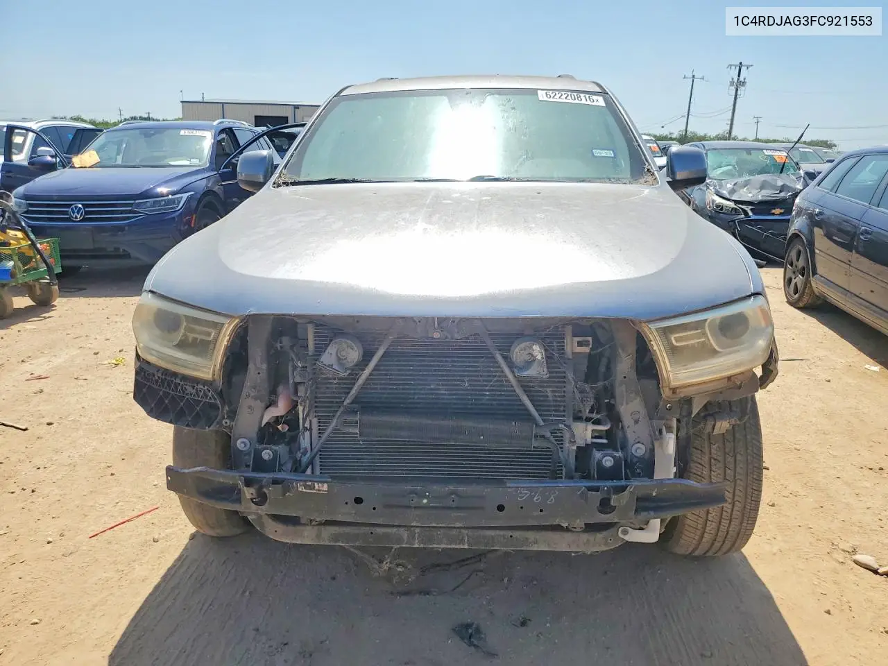 2015 Dodge Durango Sxt VIN: 1C4RDJAG3FC921553 Lot: 62220816
