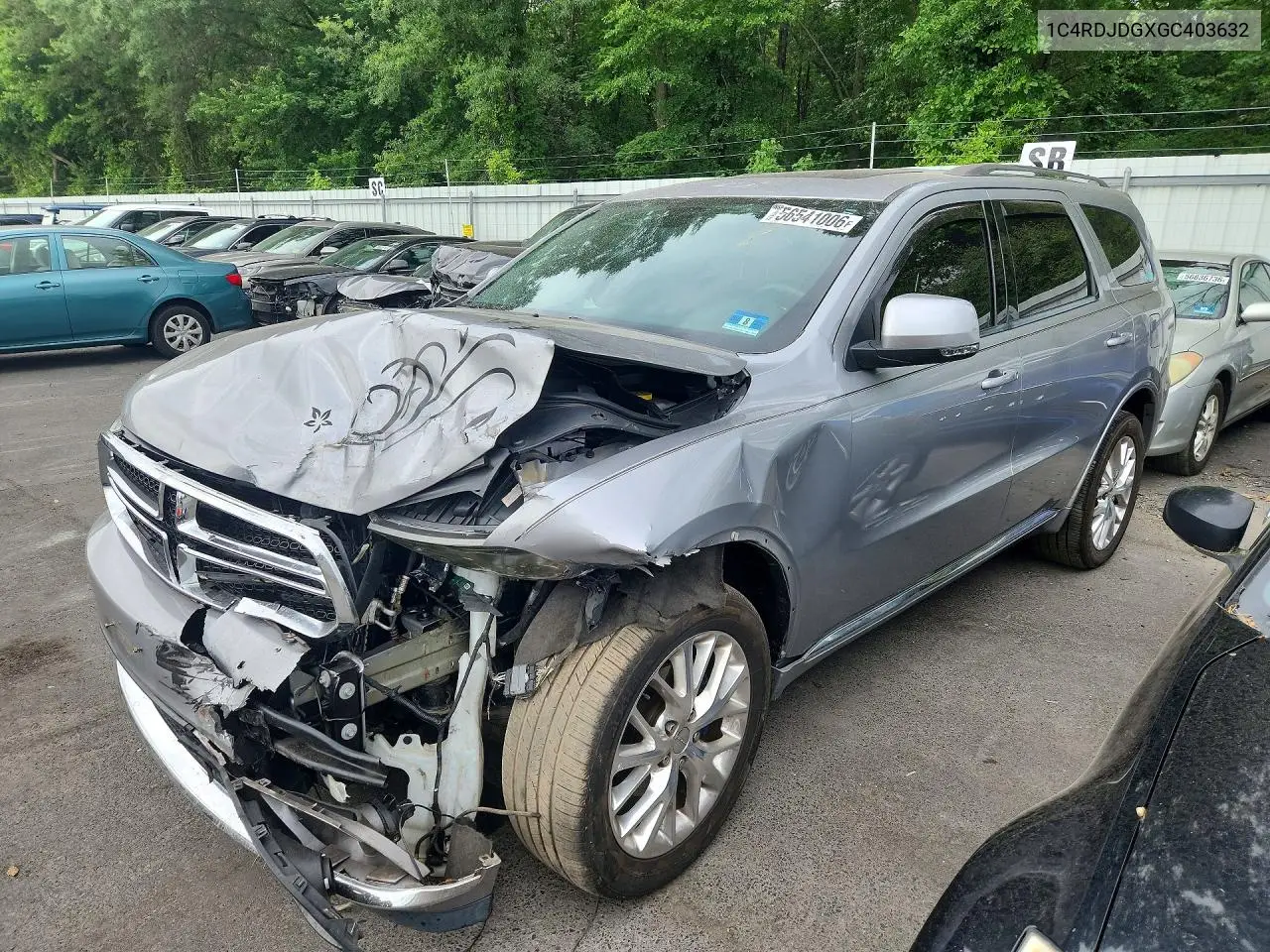 2016 Dodge Durango Limited VIN: 1C4RDJDGXGC403632 Lot: 56541006