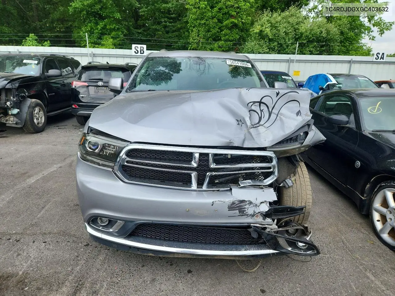 2016 Dodge Durango Limited VIN: 1C4RDJDGXGC403632 Lot: 56541006