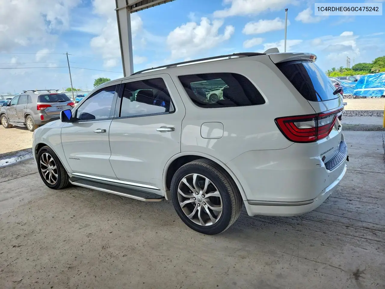 2016 Dodge Durango Citadel VIN: 1C4RDHEG6GC475242 Lot: 60256726
