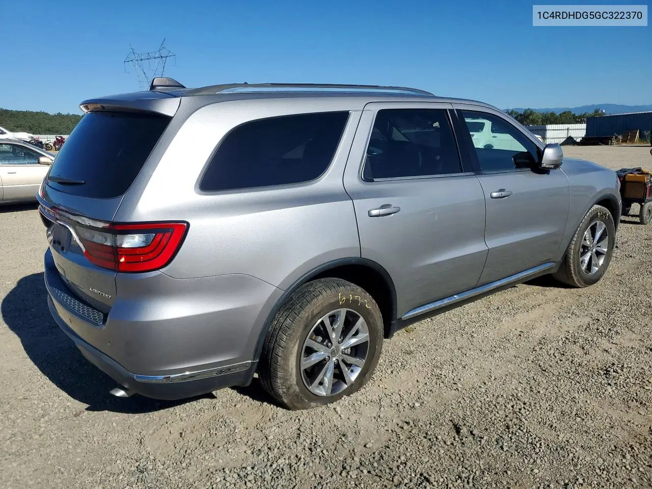 2016 Dodge Durango Limited VIN: 1C4RDHDG5GC322370 Lot: 61148426