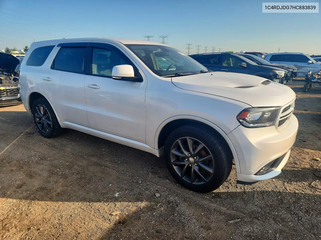 2017 Dodge Durango Gt VIN: 1C4RDJDG7HC883839 Lot: 60322366