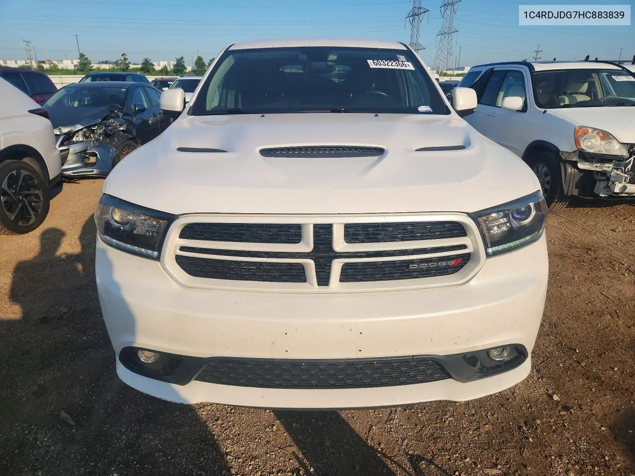 2017 Dodge Durango Gt VIN: 1C4RDJDG7HC883839 Lot: 60322366