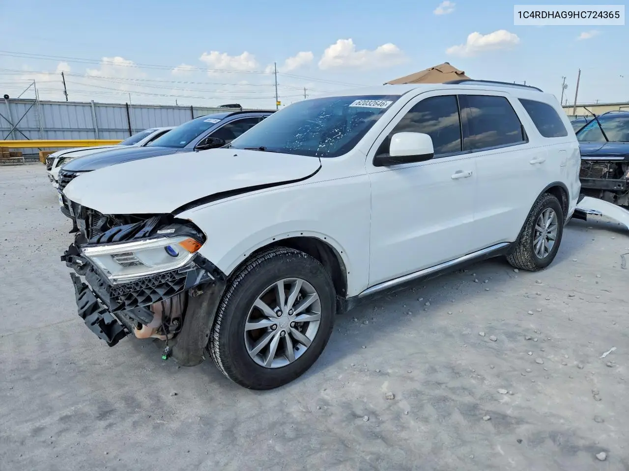 2017 Dodge Durango Sxt VIN: 1C4RDHAG9HC724365 Lot: 62032646