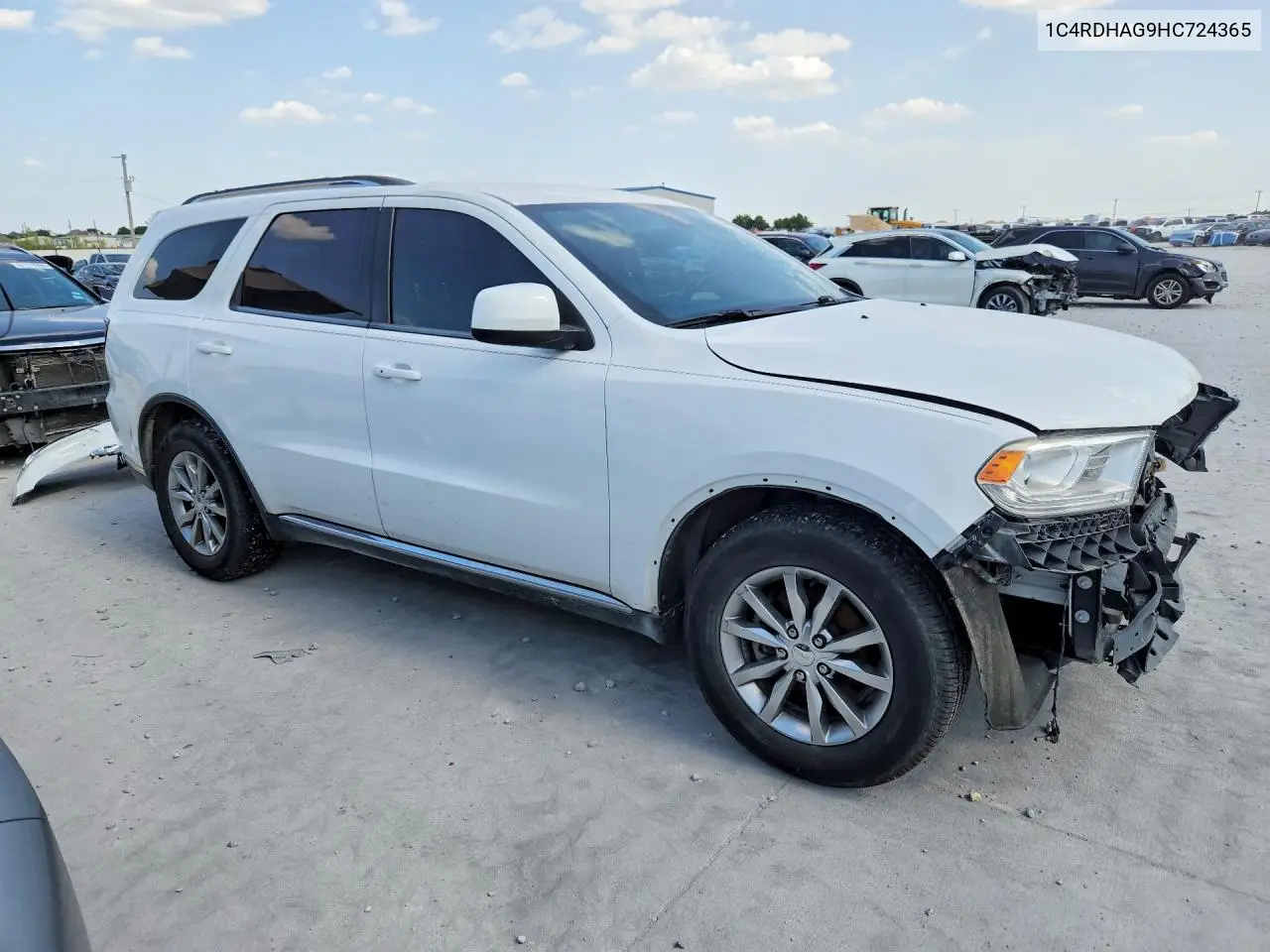 2017 Dodge Durango Sxt VIN: 1C4RDHAG9HC724365 Lot: 62032646