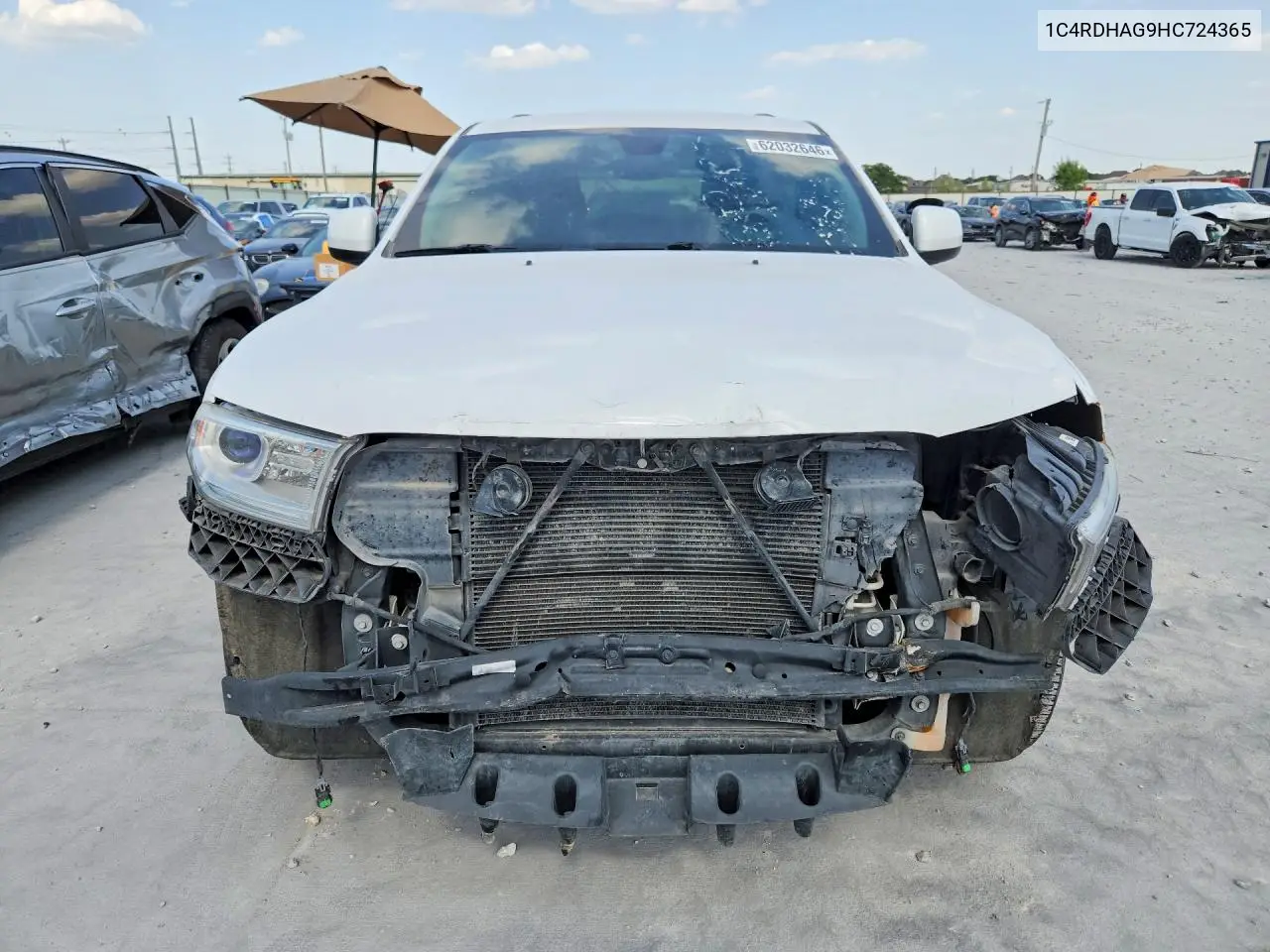 2017 Dodge Durango Sxt VIN: 1C4RDHAG9HC724365 Lot: 62032646