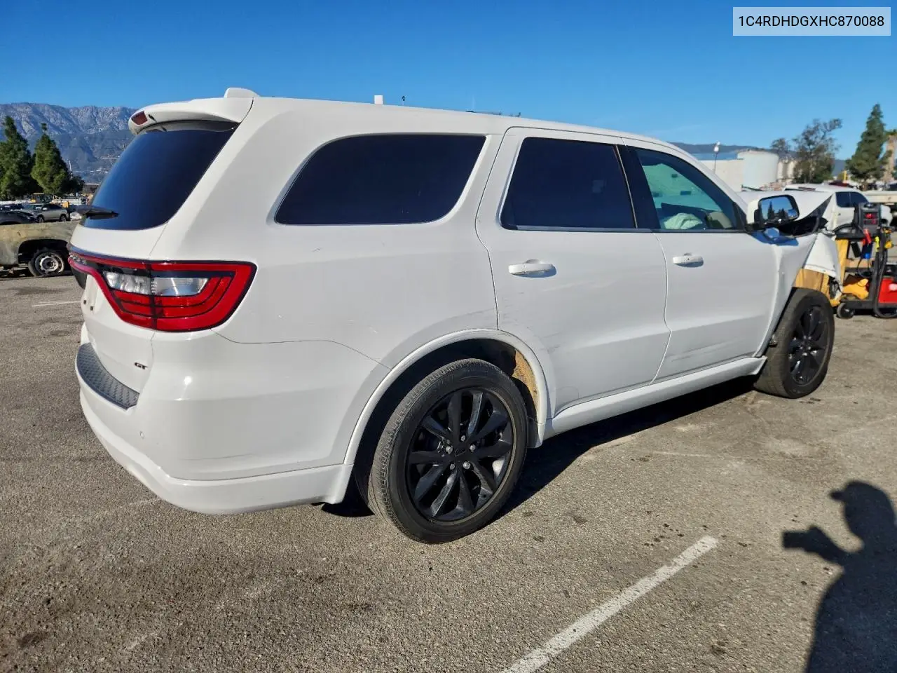 1C4RDHDGXHC870088 2017 Dodge Durango Gt