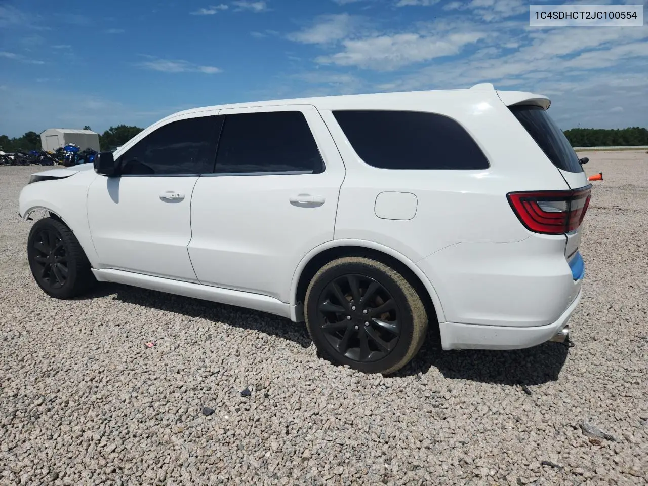 2018 Dodge Durango R/T VIN: 1C4SDHCT2JC100554 Lot: 61533376
