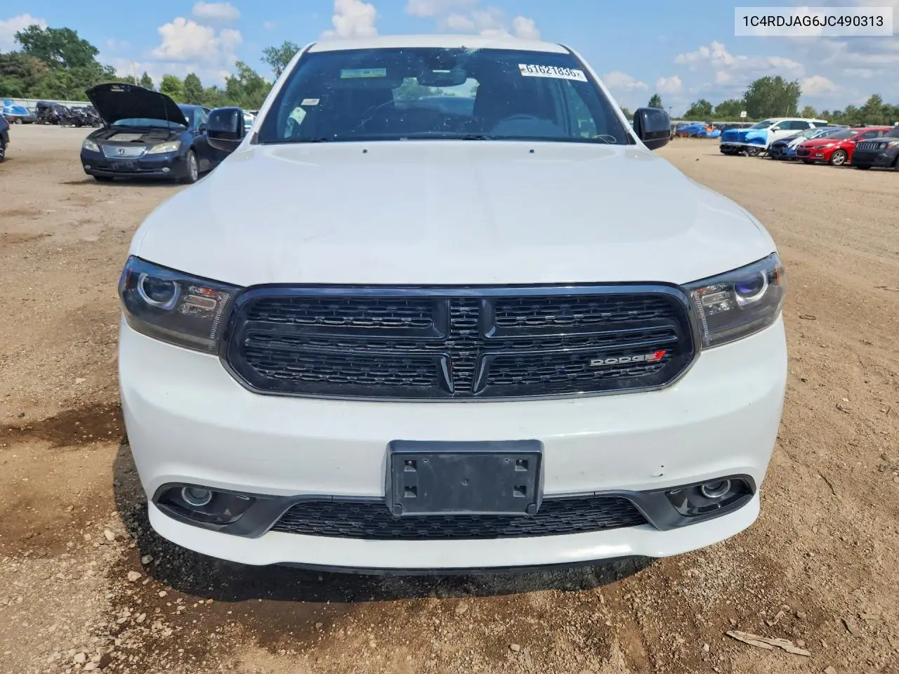 2018 Dodge Durango Sxt VIN: 1C4RDJAG6JC490313 Lot: 61621836