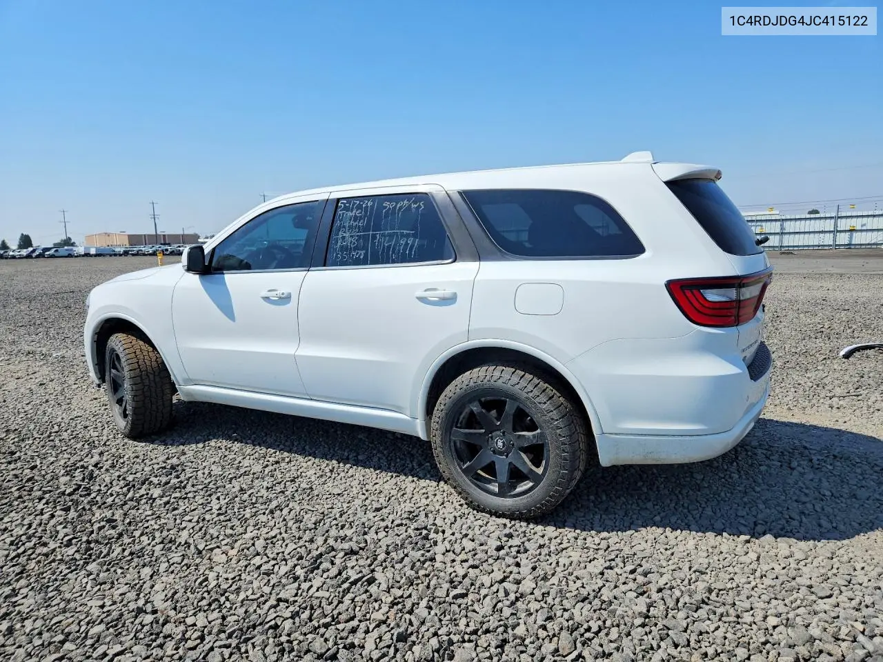 2018 Dodge Durango Gt VIN: 1C4RDJDG4JC415122 Lot: 61799966