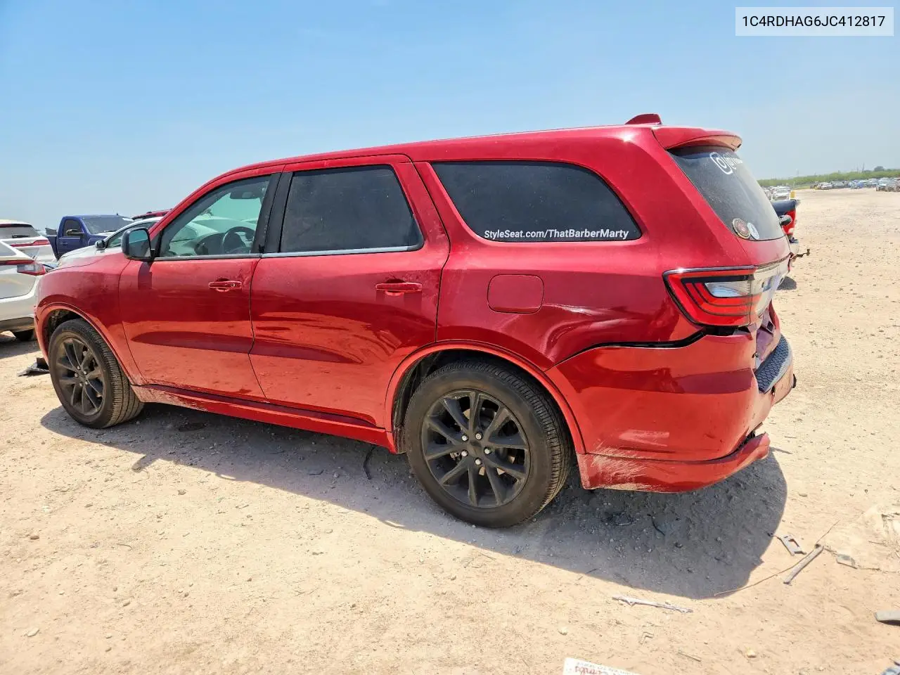 2018 Dodge Durango Sxt VIN: 1C4RDHAG6JC412817 Lot: 62123796