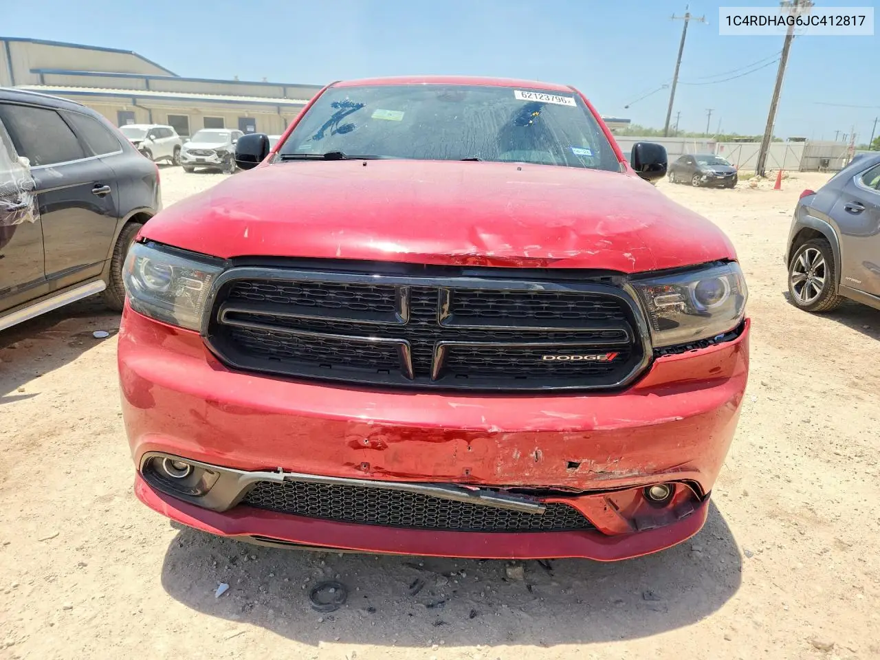 2018 Dodge Durango Sxt VIN: 1C4RDHAG6JC412817 Lot: 62123796