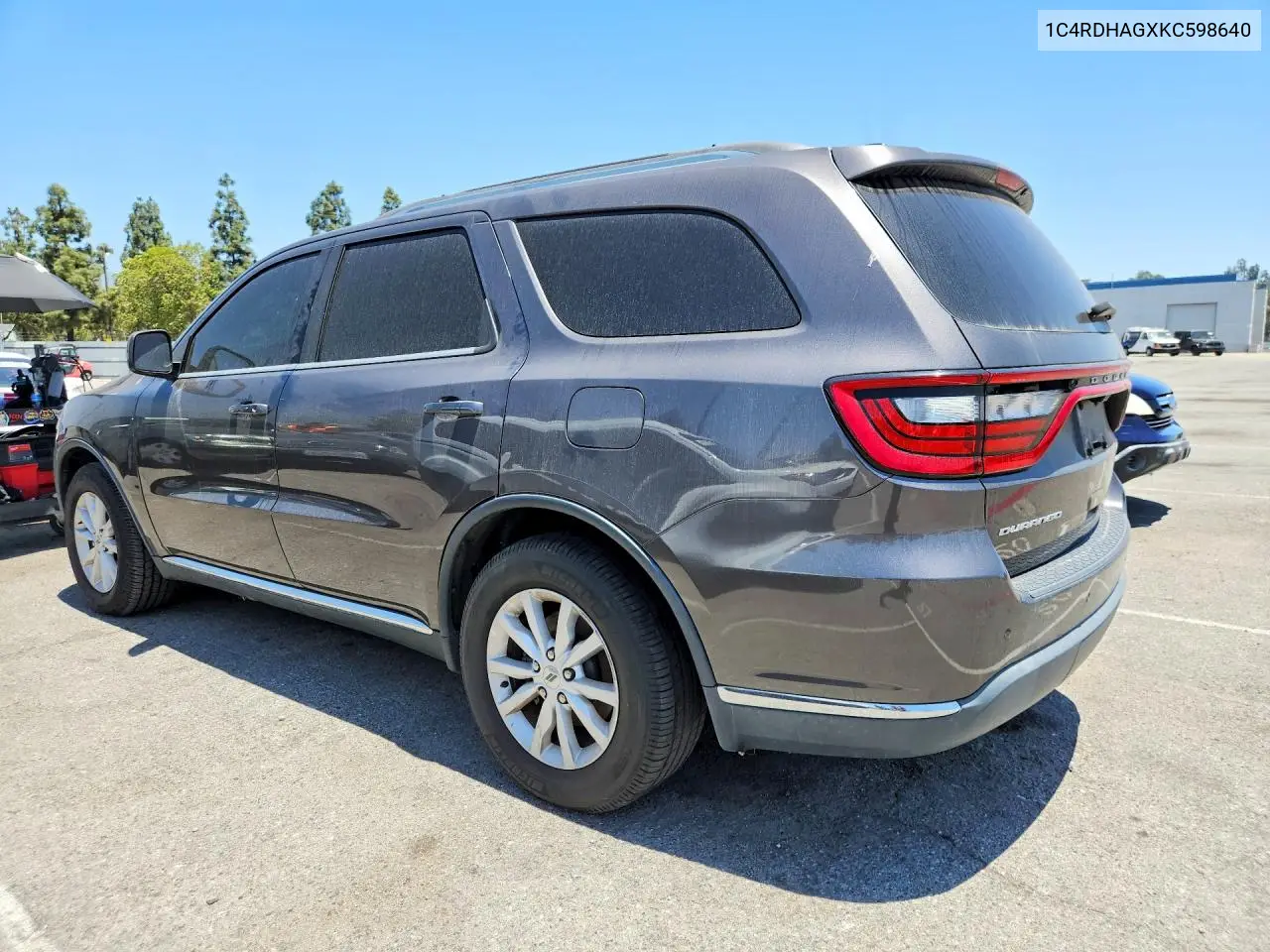 2019 Dodge Durango Sxt Plus VIN: 1C4RDHAGXKC598640 Lot: 56117836