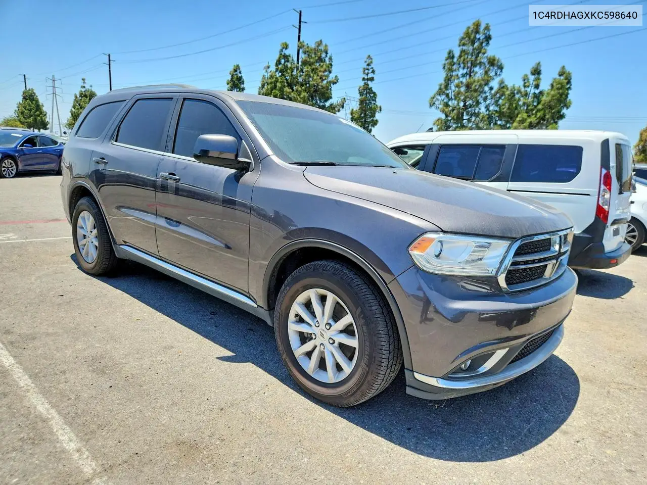 2019 Dodge Durango Sxt Plus VIN: 1C4RDHAGXKC598640 Lot: 56117836