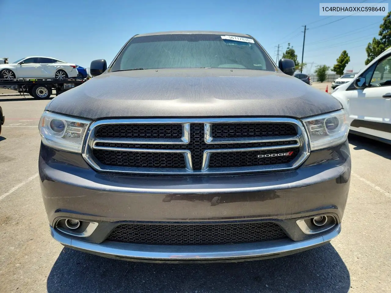 2019 Dodge Durango Sxt Plus VIN: 1C4RDHAGXKC598640 Lot: 56117836