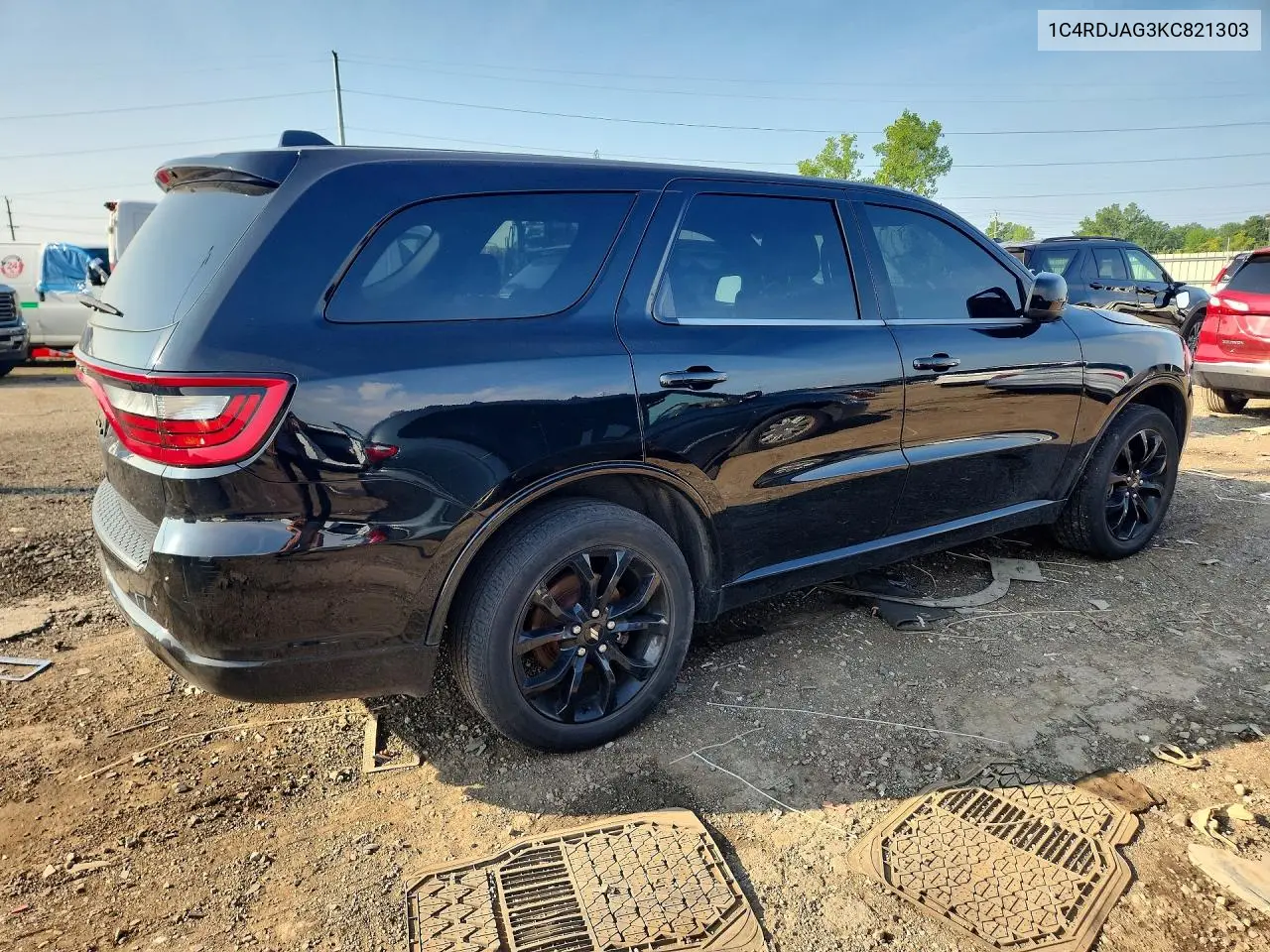 2019 Dodge Durango Sxt VIN: 1C4RDJAG3KC821303 Lot: 60201066