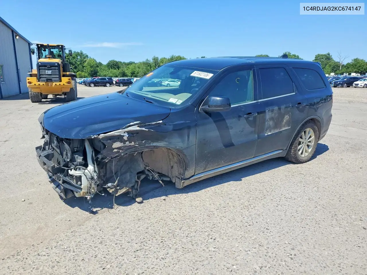 2019 Dodge Durango Sxt VIN: 1C4RDJAG2KC674147 Lot: 61502106