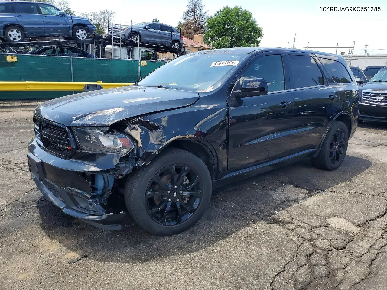 2019 Dodge Durango Sxt VIN: 1C4RDJAG9KC651285 Lot: 61619406