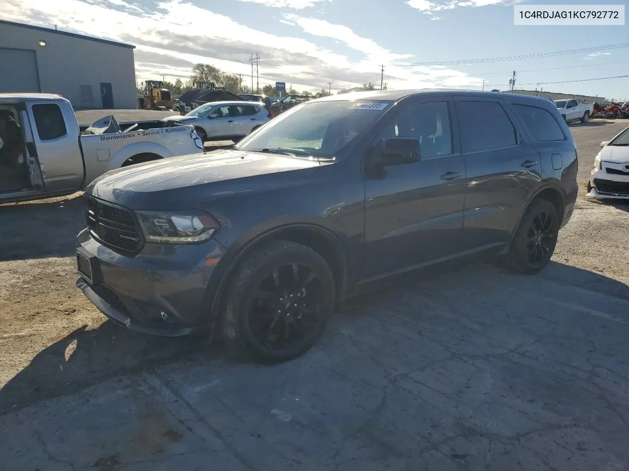 1C4RDJAG1KC792772 2019 Dodge Durango Sxt
