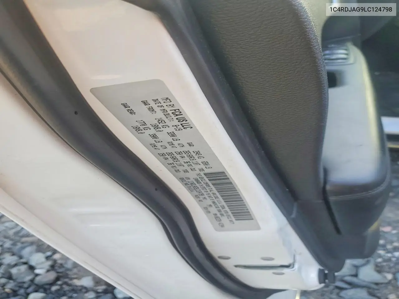 2020 Dodge Durango VIN: 1C4RDJAG9LC124798 Lot: 59090206