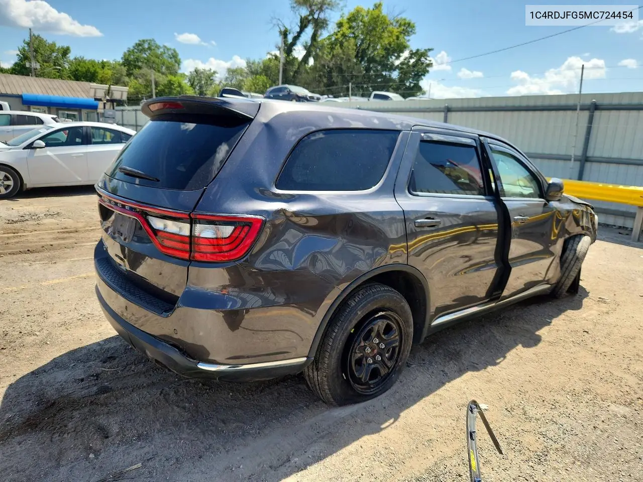 2021 Dodge Durango Pursuit VIN: 1C4RDJFG5MC724454 Lot: 60989346